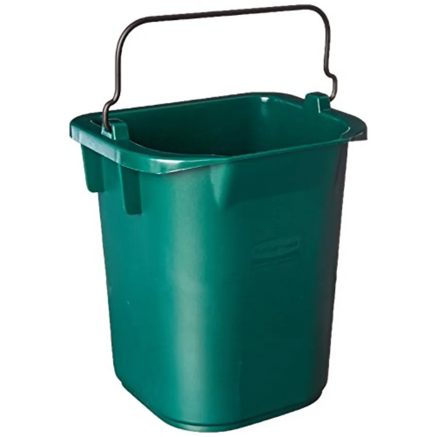 

Commercial Products Heavy-Duty Cleaning Pail 5-Quart Green Utility Bucket with Built-In Spout and Handle for House Cleaning/Sto