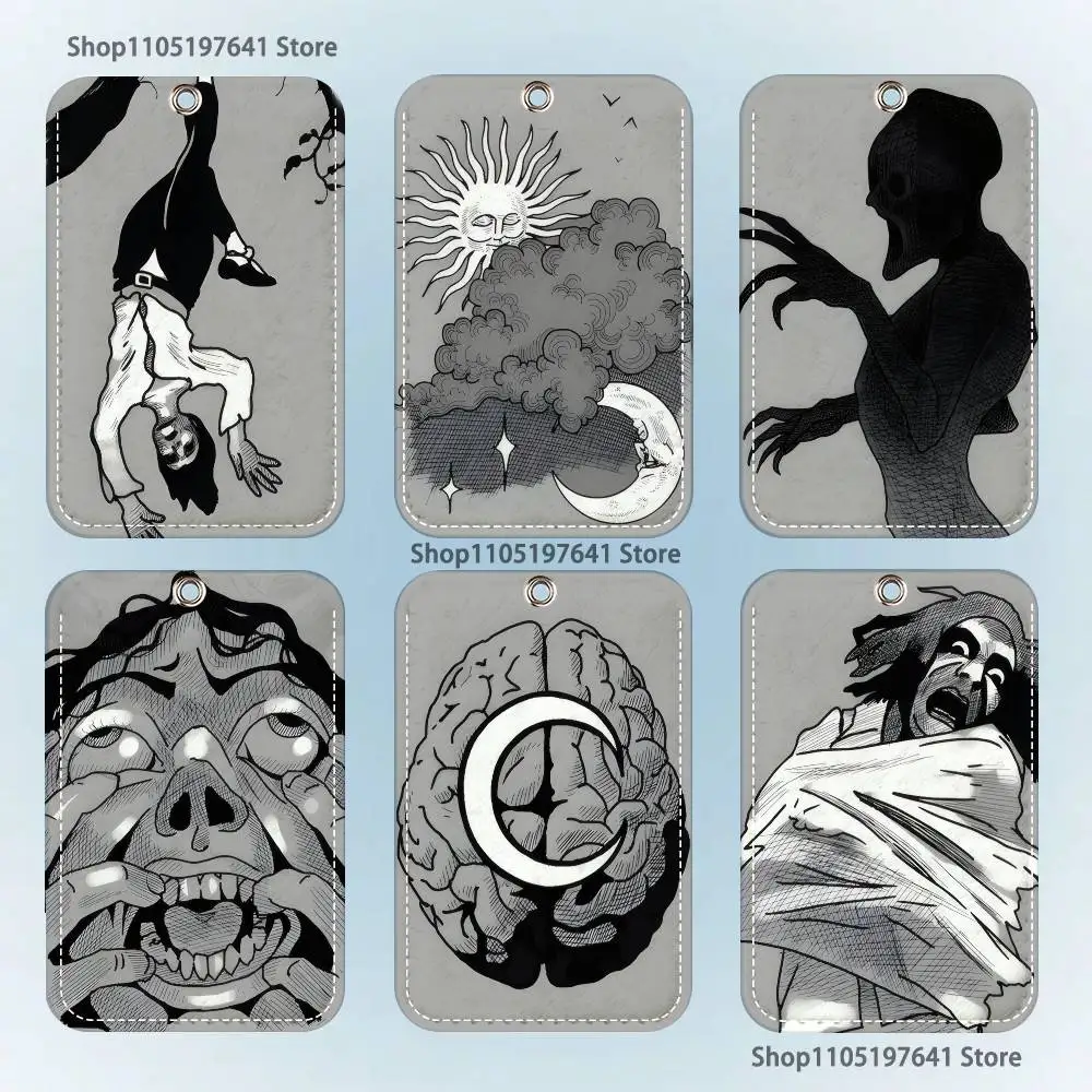 

Phasmophobia Tarot Card Holder Keychain For Bank Business Work Card Holder Student Protective Case Bus Card
