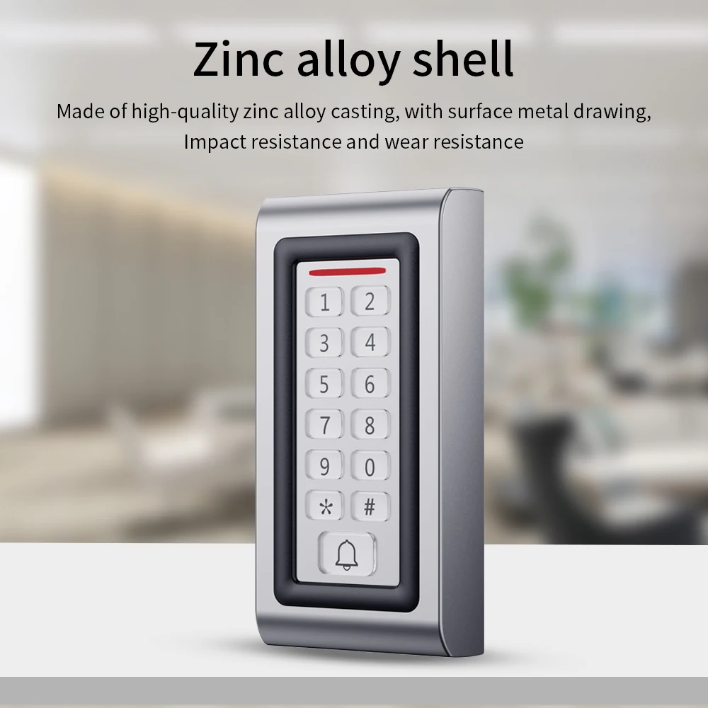 Backlight RFID Metal Keyboard Door Access Control Reader 1500 User 125KHz EM Card Keypad IP67 Waterproof Code Door Lock Opener