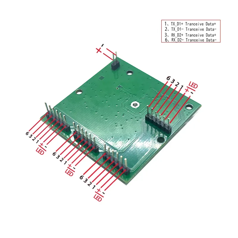 LED Mini PBCswitch module LED  4Ports Network Switches Pcb Board 10/100M indutrial switch module Expand 5-12V PD 12v LED