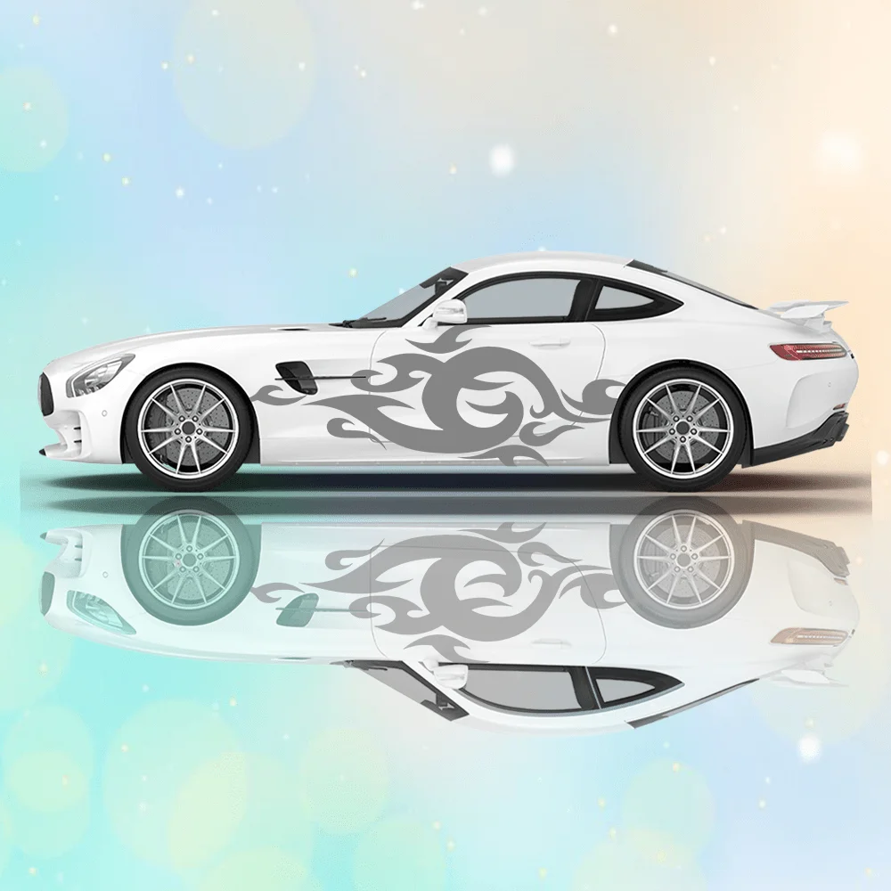 

Colorful Flame Totem Line Car Vinyl Wraps Decal Self-adhesive PVC Sticker Suitable for Trucks SUV Decor Auto Accessories Gift