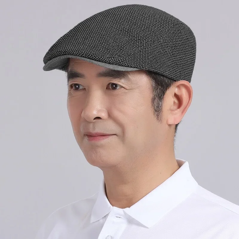 Soft Cotton Beret Men Hat Simplicity Golf Driving Cabbie Cap Summer Autumn Newsboy Flat Ivy Caps Fashionable Duckbill Visor Hats