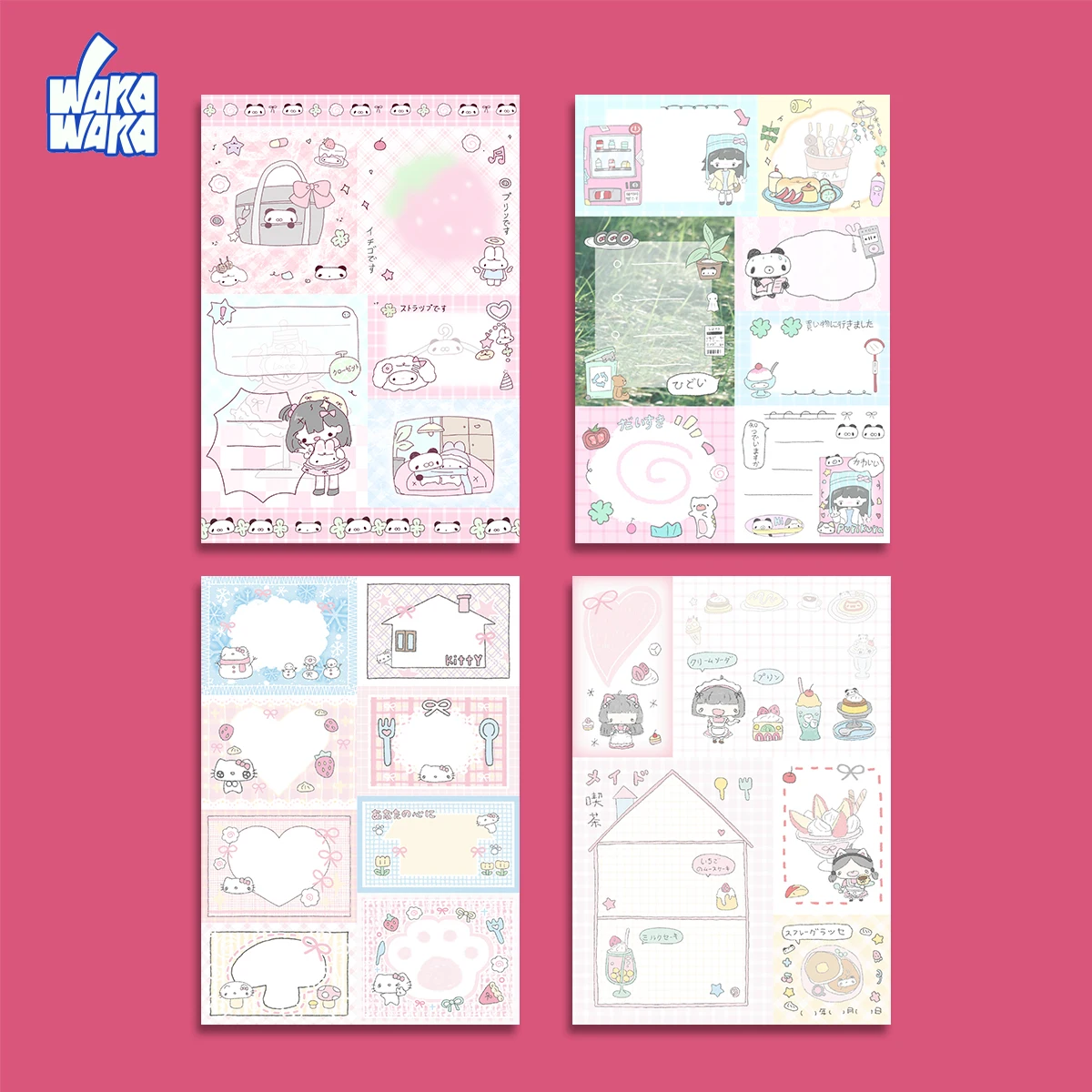 Imagem -02 - Hojas de Bloc-notes Materiales Bonitos para Álbum de Recortes Pensamientos Rosas Papelería Kawaii Libro Decorativo para Hacer Lista 50