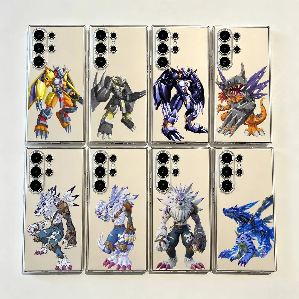 Greymon Garurumon Anti-Fall Transparent Printed Phone Case for Samsung Galaxy S26/S25/24/23/22/30/21/10/9,Ultra,Plus