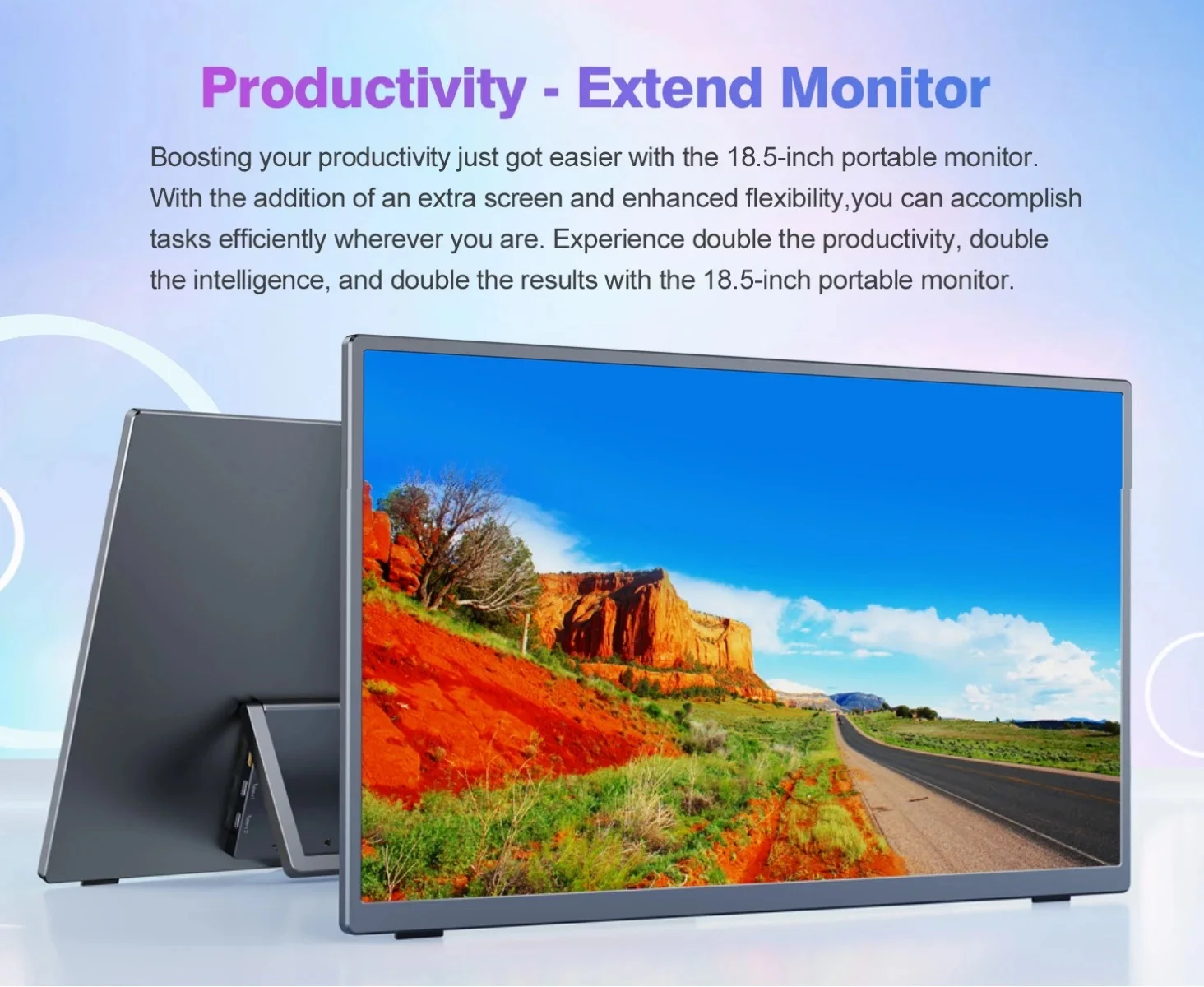 Portable Monitor 18.5 inch 120Hz 1080P with VESA & Stand 180° Adjustable FHD IPS Gaming Display For PC Laptop Xbox PS4/5 Switch
