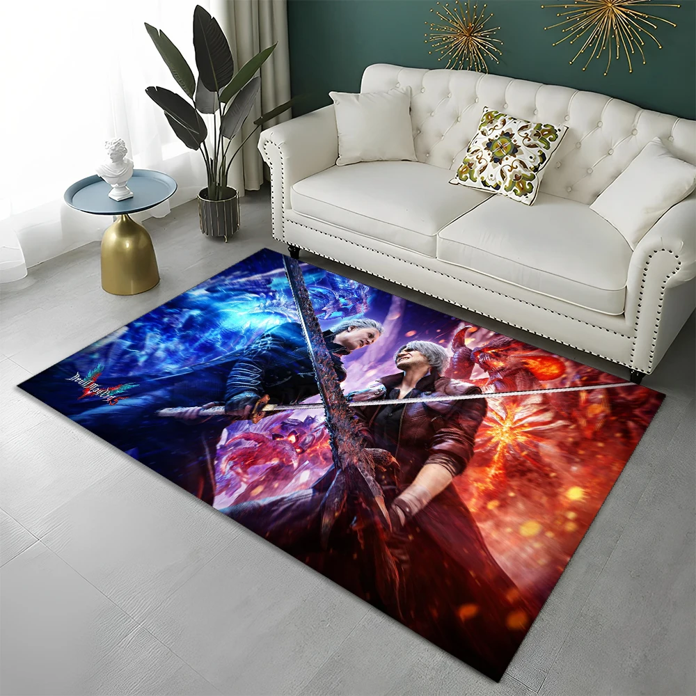 DMC Game D-Devil May Cry Gamer Carpet Rug for Home Living Room Bedroom Sofa Doormat Decor,kid play Area Rug Non-slip Floor Mat