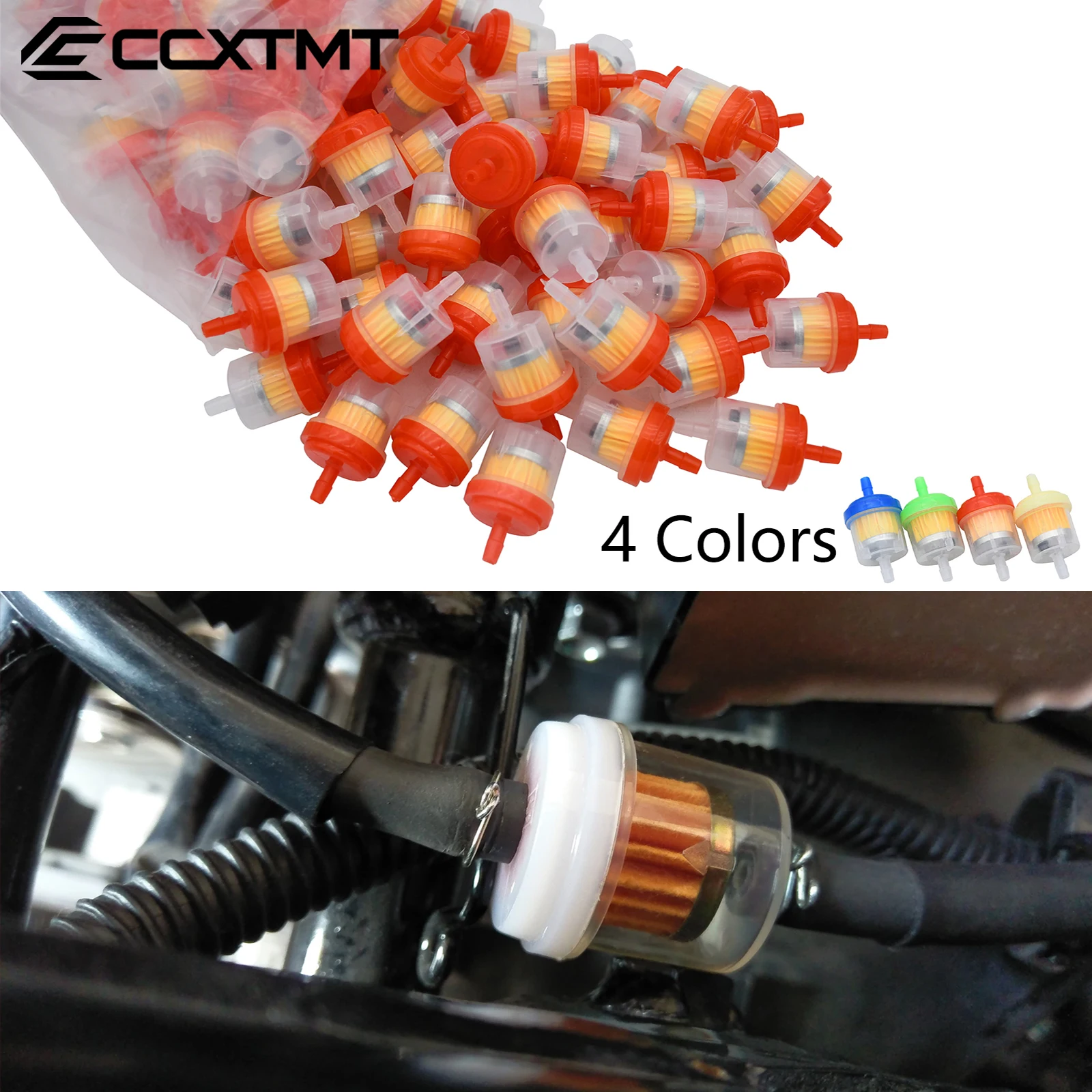 Filtro de Combustible para Motocicletas, Cuatrimotos y Scooters, 100 Unidades, para Yamaha, Honda, KTM, Kawasaki, Suzuki, GasGas, EC, EX, MC, Universal