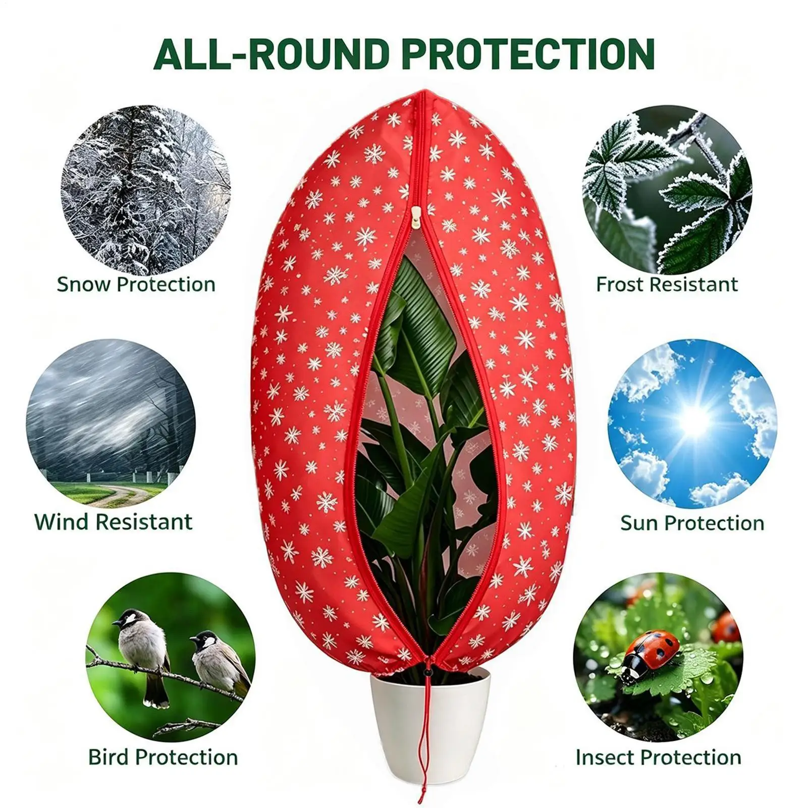 4PCS Winter Plant Antifreeze Cover 23.6x31.5in Drawstring Cold Weather Frost Blankets Freeze Proof Plant Covers For Outdoor