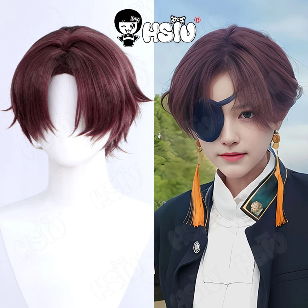 

Hayato Suo Cosplay Wig HSIU 30CM dark red short hair Heat Resistant Synthetic Wig+Wig cap Anim WIND BREAKER Cosplay Wig