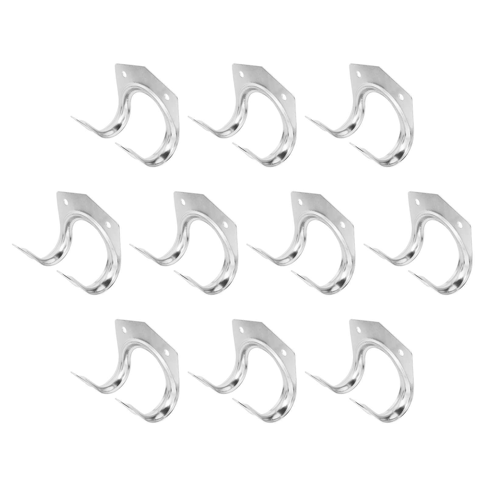 

10pcs Sturdy Iron Water Organizer Double Hooks Wall Hanger Durable Rust Resistant Wire Storage Rack Garden Hose Bracket