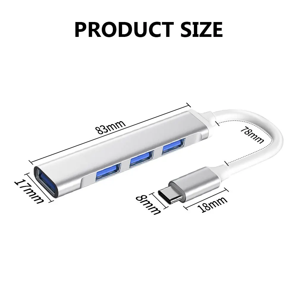 محول OTG عالي السرعة من النوع C USB 3.0 محطة قاعدة توسيع USB C HUB لشاومي HP Dell Lenovo