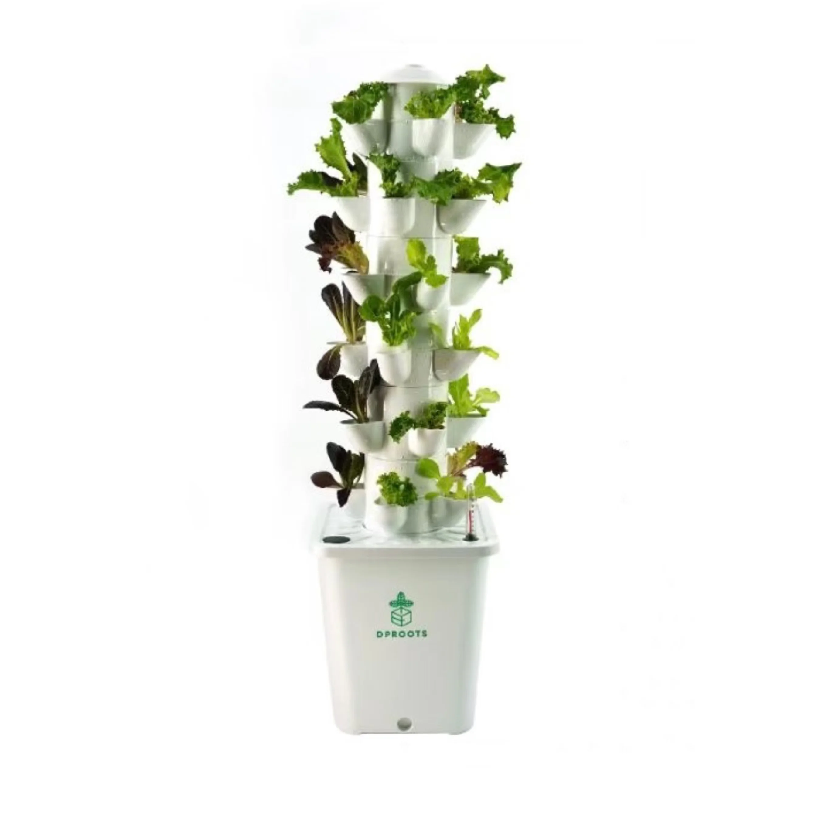 DPROOTS 30 Pods Vertical Hydroponics Tower System for Indoor Greenhouse Grow Herbs Vegetables Planting System