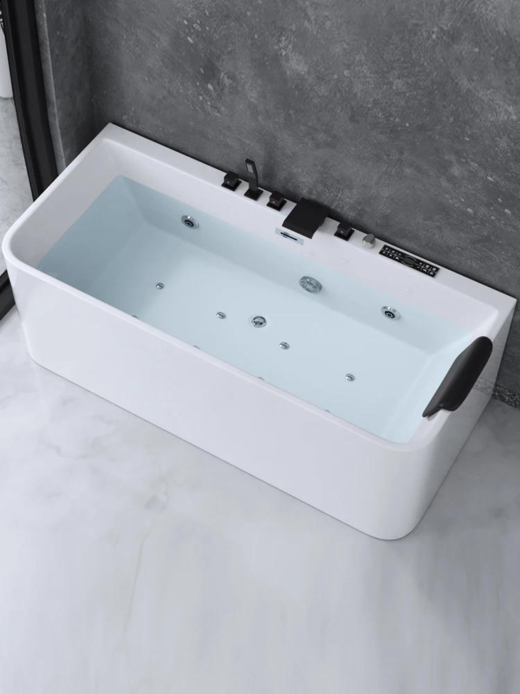 New acrylic intelligent integrated thin-edge surf massage thermostatic bathtub for small household Japanese-style hotel 