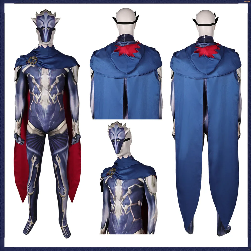 Arcane Viktor-Máscara de Cosplay, mono, disfraz con capa, LOL, juego de rol, traje para hombre y adulto, trajes con broche, traje de fiesta de Carnaval y Halloween