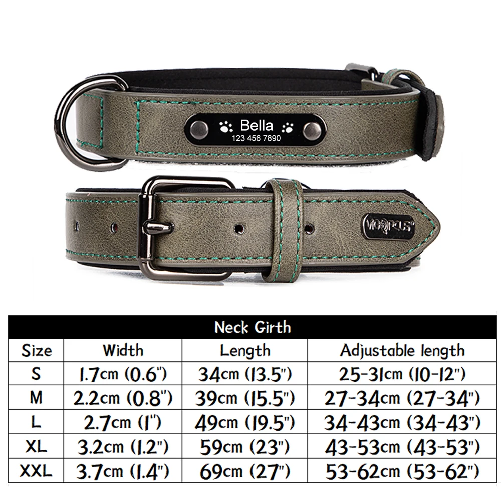 Customized Dog Collars for Small Dogs Puppy Personalized Engrave Name Number Comfortable PU Leather Dog Collars Dog Accessories