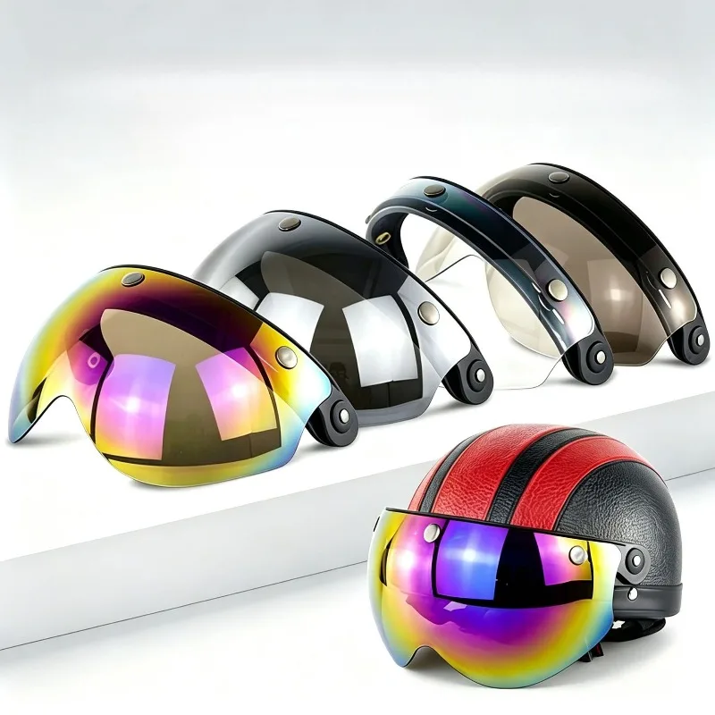 Motorcycle Flip Up Visor Impact Resistant Half Face Helmet Bubble Shield for Rider Safety