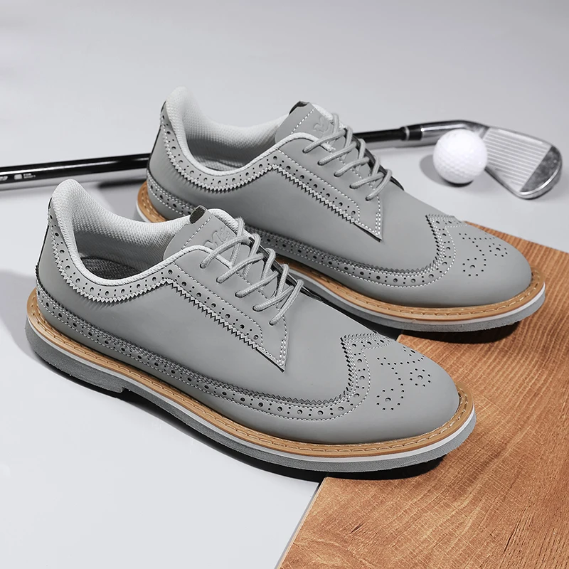 

Luxury Brand Golf Training Shoes Man Top Quality Leather Athletic Shoes Mens Golf Sneakers Man Anti Slip Spikes Golf Shoe Men