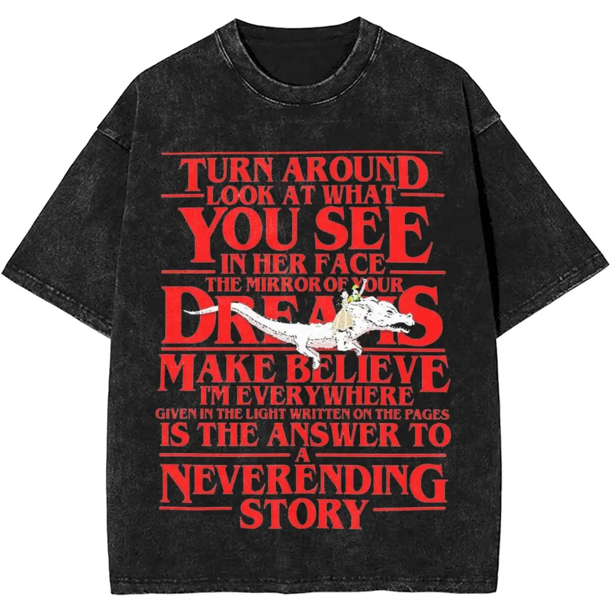 The Answer To A Neverending Story Shirts Streetwear Men Women Falkor Fashion Tee Shirt Cotton Harajuku Streetwear