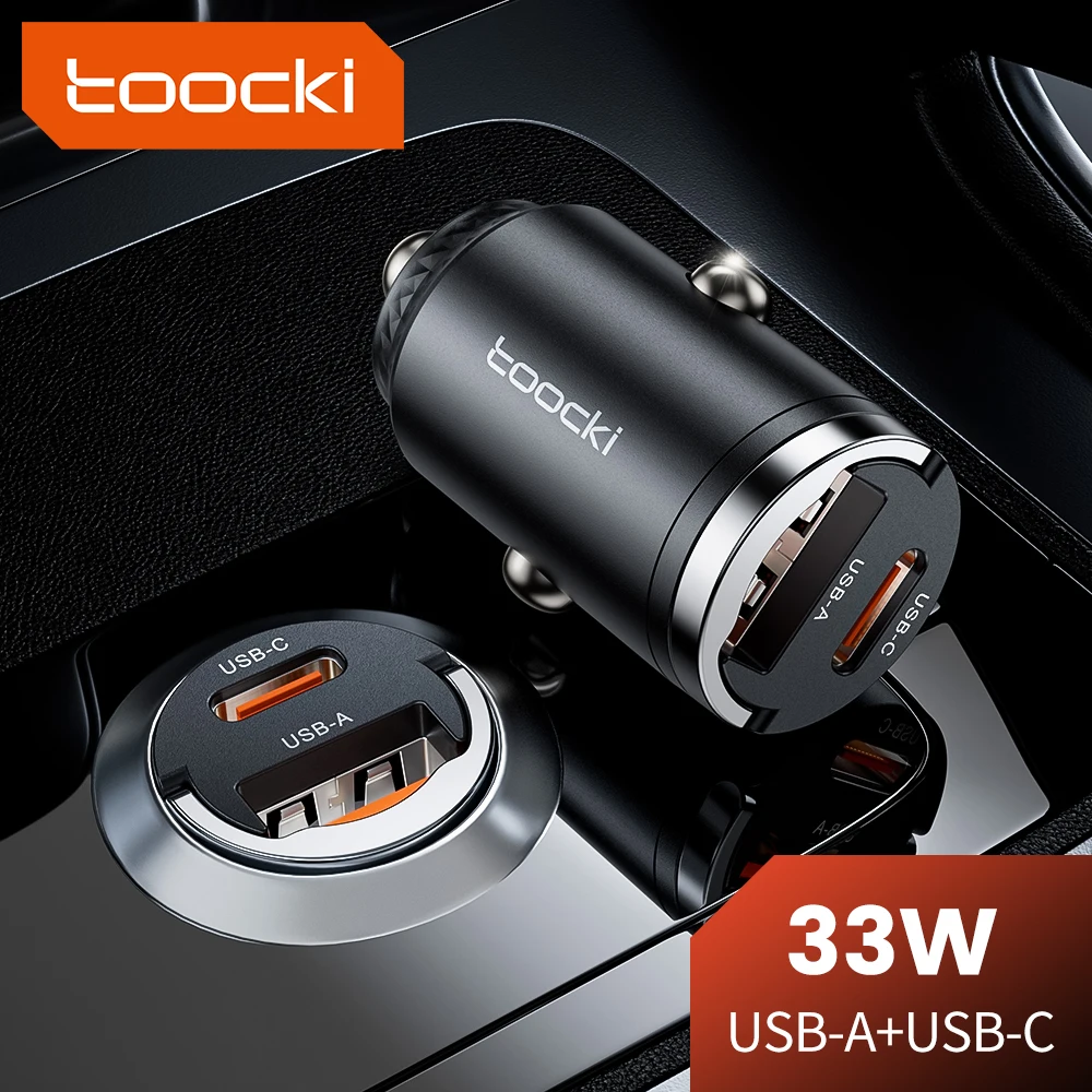 Toocki 45W Car Charger Fast Charging PPS 33W USB Type C Fast Charging For iPhone 15 14 13 12 Pro Huawei Samsung S23 Xiaomi 13 12