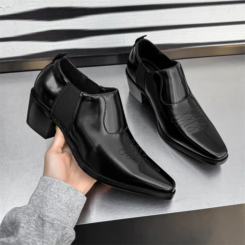 

Man Business Formal Oxford Shoes for Men Casual Wedding Office Party High Heels Shoes Classic Men Loafers Leather Dress Shoes