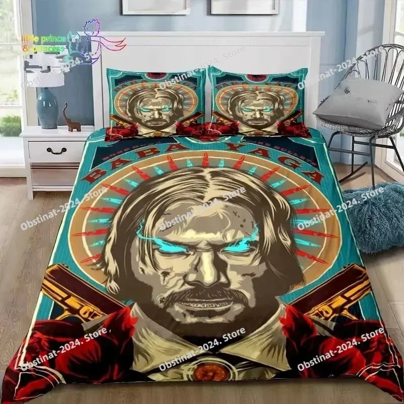 

Thriller Film John Wick Bedding Set Print single Comforter Quilt Bed Cover Duvet Cover Pillow Case 3 Pieces Sets Kids Adult Size