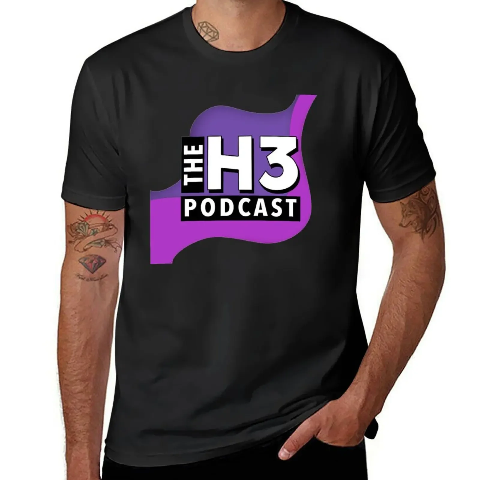 H3 Podcast T-Shirt boys animal print blacks graphic t shirt vintage mens graphic t-shirts pack