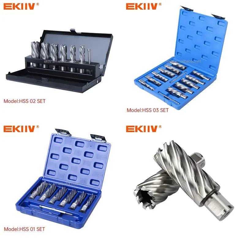 Ekiiv 12 14 16 18 26 27cnc 6pcs Hole Saw Hss Cobalt Countersink Metal Drilling M35 M2 Hss Annular Cutter Drill Bits Set