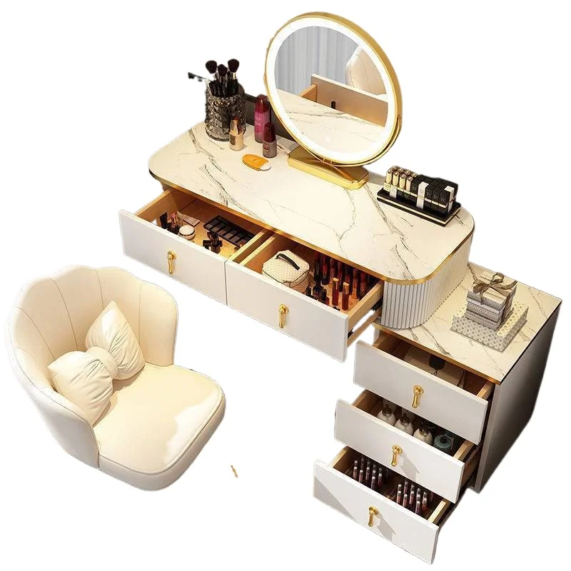 

Makeup table storage cabinet integrated
