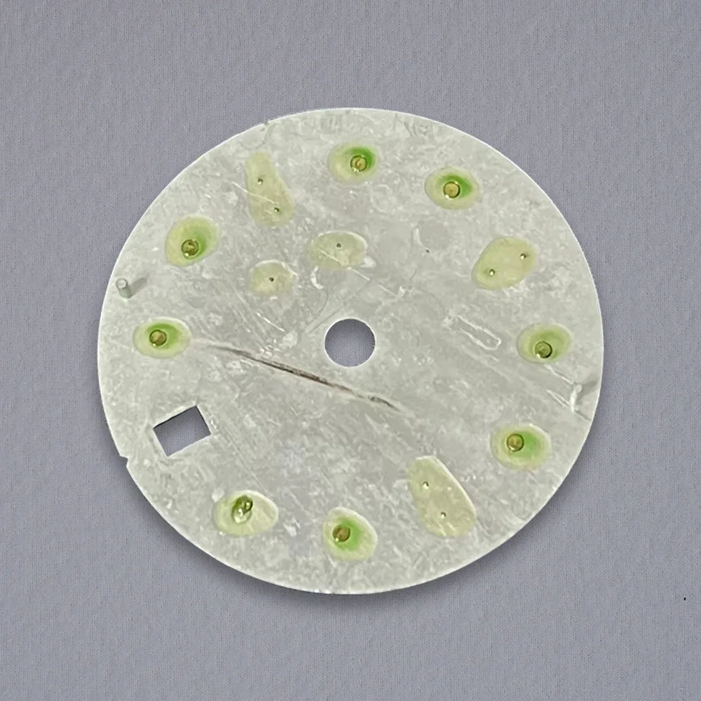 Nh34 Zifferblatt 28,5 mm S Logo Zifferblatt GMT Meteorit Zifferblatt für NH34 Uhrwerk Eisblau leuchtende Uhr Modifikation Zubehör