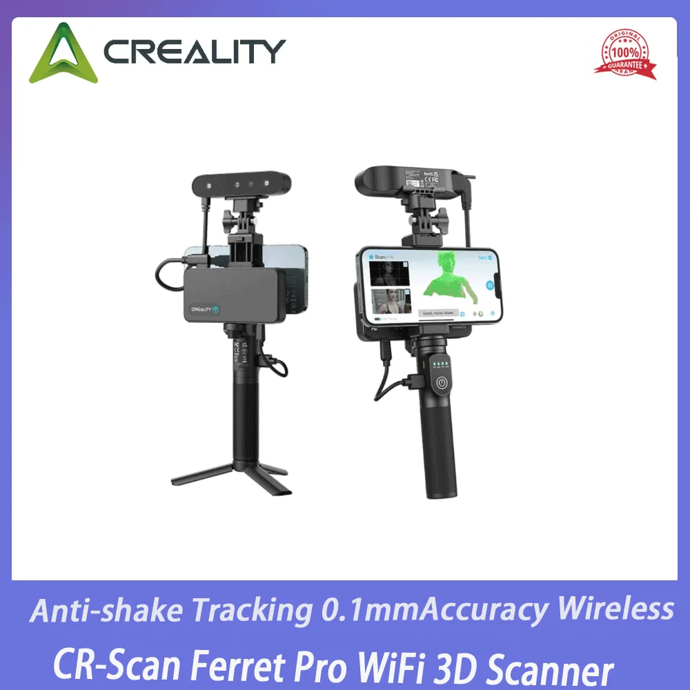 

3D-сканер Creality CR-Scan Ferret Pro WiFi, портативный, ручной, с функцией стабилизации и отслеживания, точность 0,1 мм, беспроводное сканирование для iOS и Android