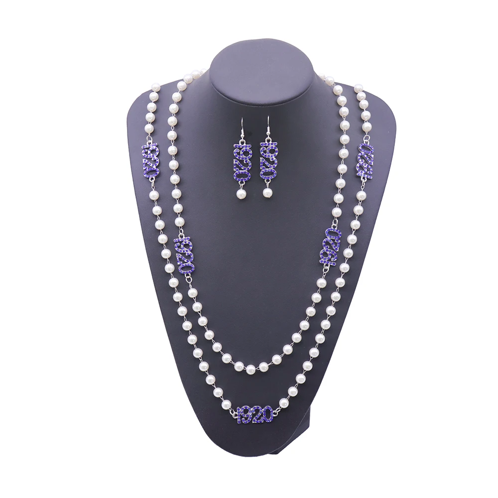 Fashion Pearl Chain Sorority Greek Letter Zeta Phi Beta Finer Women 1920 Necklaces Jewelry for gifts