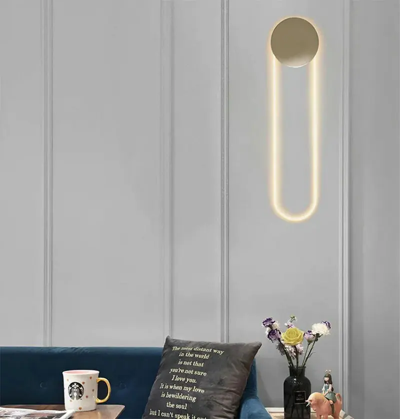 

Nordic atmosphere creative LED golden wall lamp retro art living room bedroom corridor wall lamp GN569TB