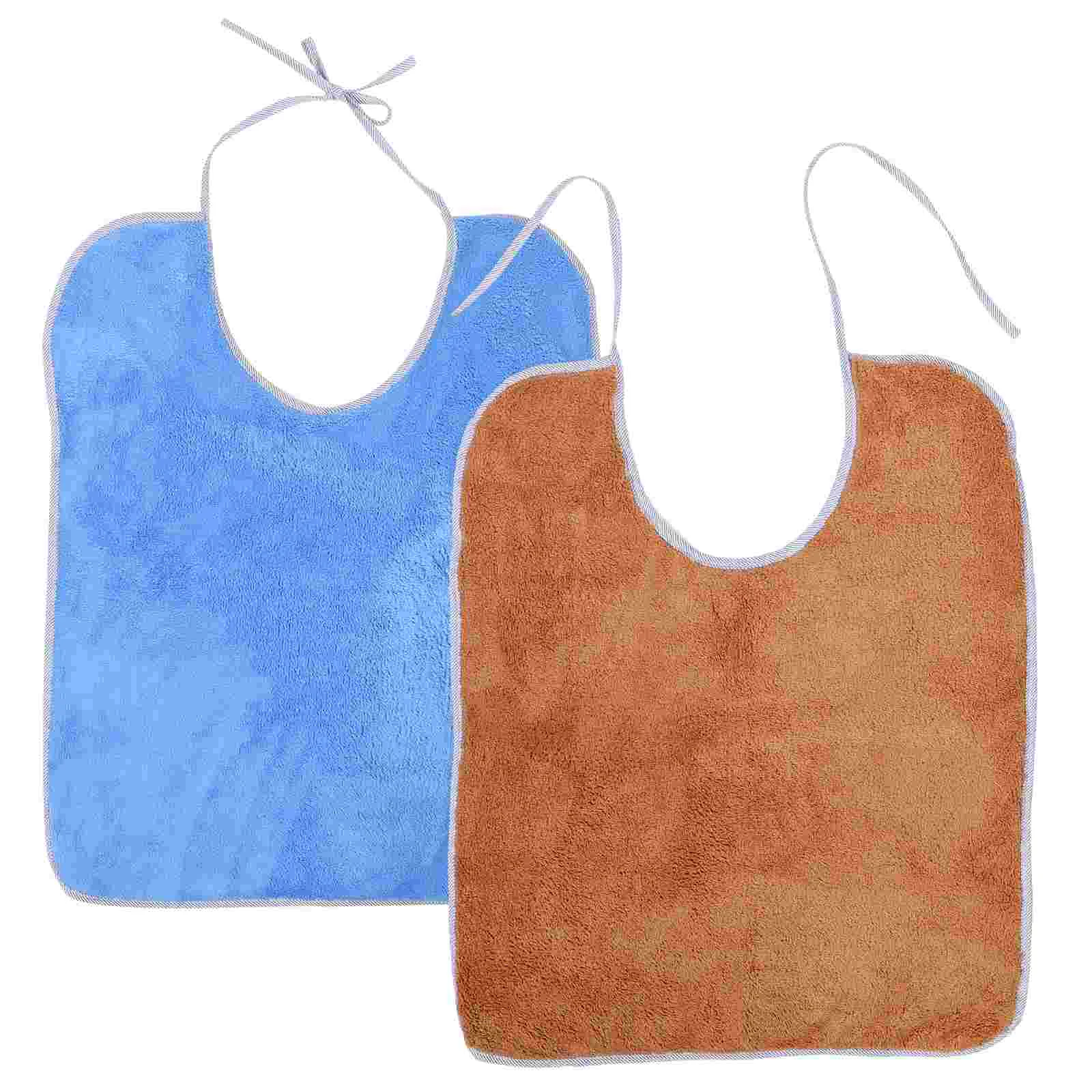 

2 Pcs Drool Bibs Adult Elderly Eating Assistance Feeding Apron Clean 5300X4350X020CM Mealtime for Seniors