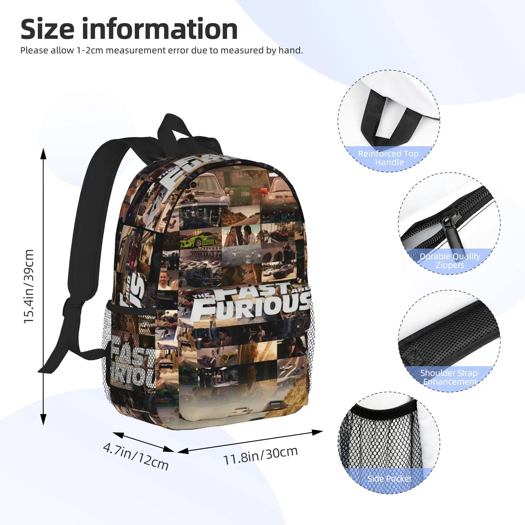 Fast And Furious Legends Tribute Backpack Hot Sale Daypack Boys Girls BookBag Shoulder Bags for Men Women School Bag