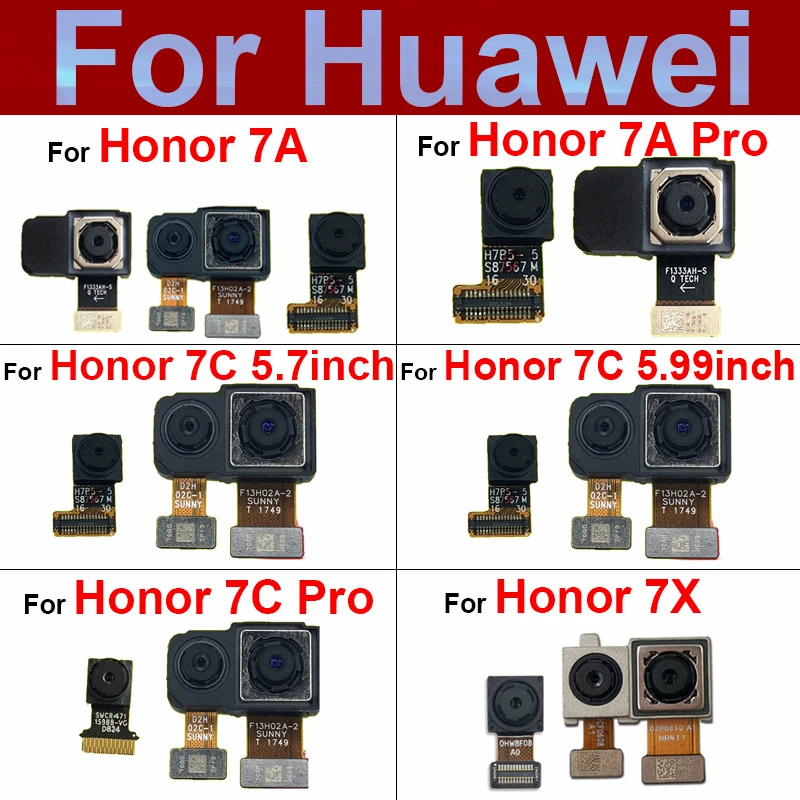 Voor Achter Camera Voor Huawei Honor 7A 7C Pro/7A 7X/7C 5.7 5.99 Terug Belangrijkste Grote Camera Voor Kleine Camera Flex Kabel Reparatie Onderdelen