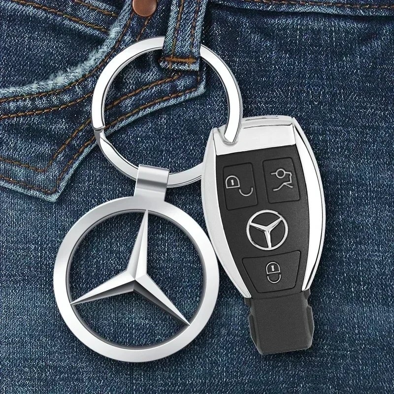 1Pcs Car Logo Keychain Metal Keyring Key Accessories For Mercedes Benz A C GLC GLA GLE GLB Class W177 W205 W212 W213 X156 X247