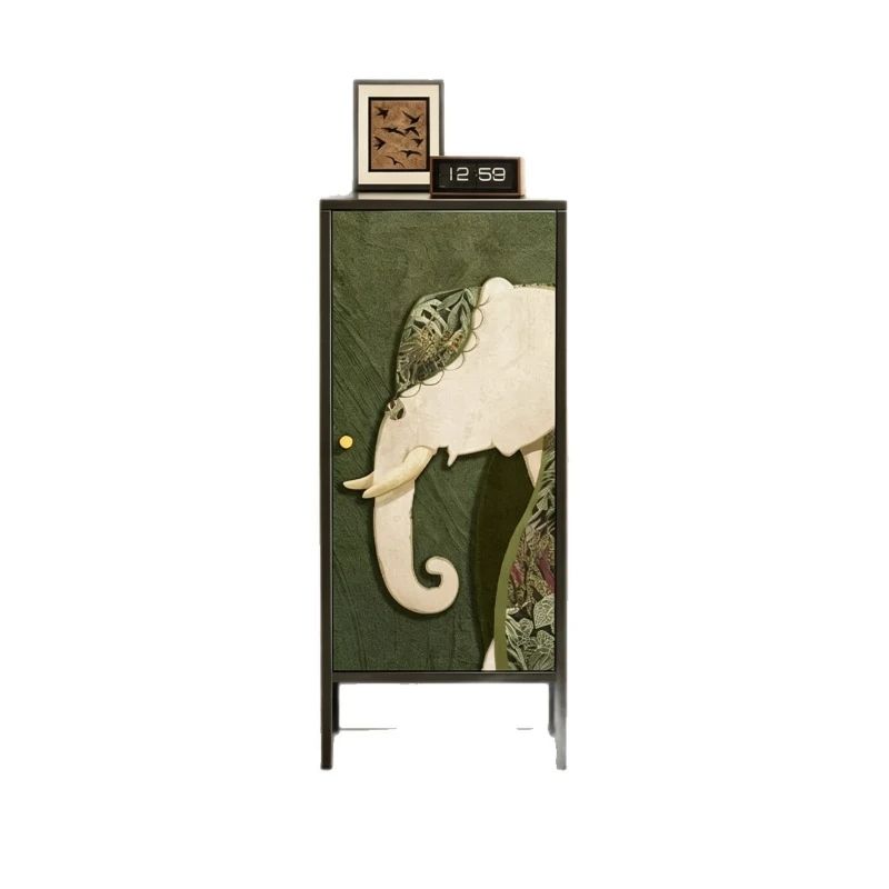 Auspicious medieval style elephant standing cabinet against the wall narrow cabinet bedroom locker porch cabinet next to the