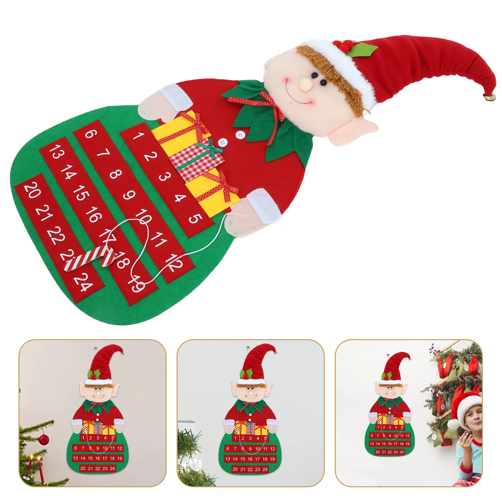

Countdown to Christmas Felt Advent Calendar Wall Door Hanging Pockets Chocolates Coins Festive Decoration Advent Calendars