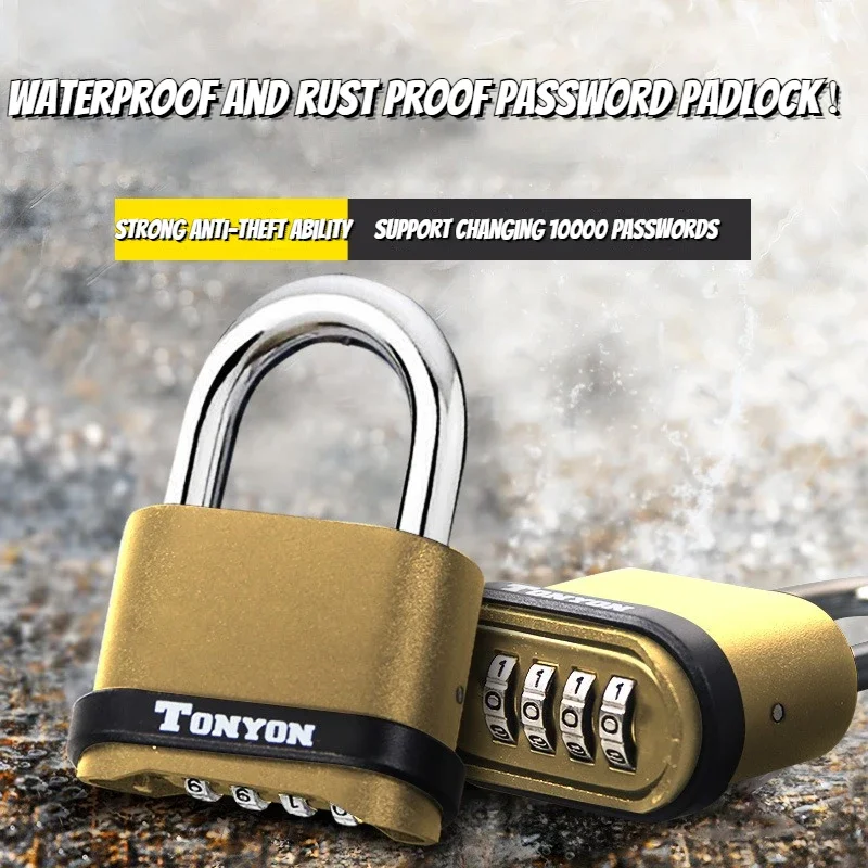 Zinc Alloy 4 Digit Hardened Shackle Weatherproof Outerdoor Locker Safety Combination Padlock