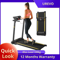 UREVO Foldi Mini Treadmill Max speed 10km/h Walking Area 100*41cm Max Load 100kg 5 Layer Shock Absorbing Belt LCD Display 10.7cm