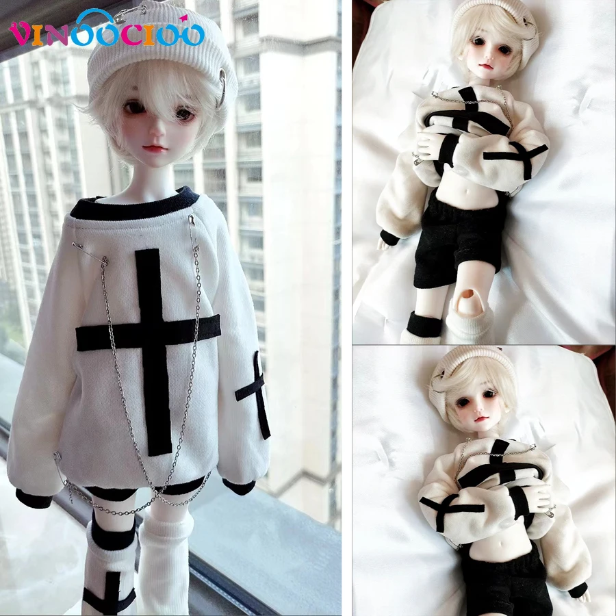 1/4 45cm BJD Doll Clothes Suit Top Decoration Shorts Leg Covers for Male Female Bjd Doll Dress Up Clothes Accessories