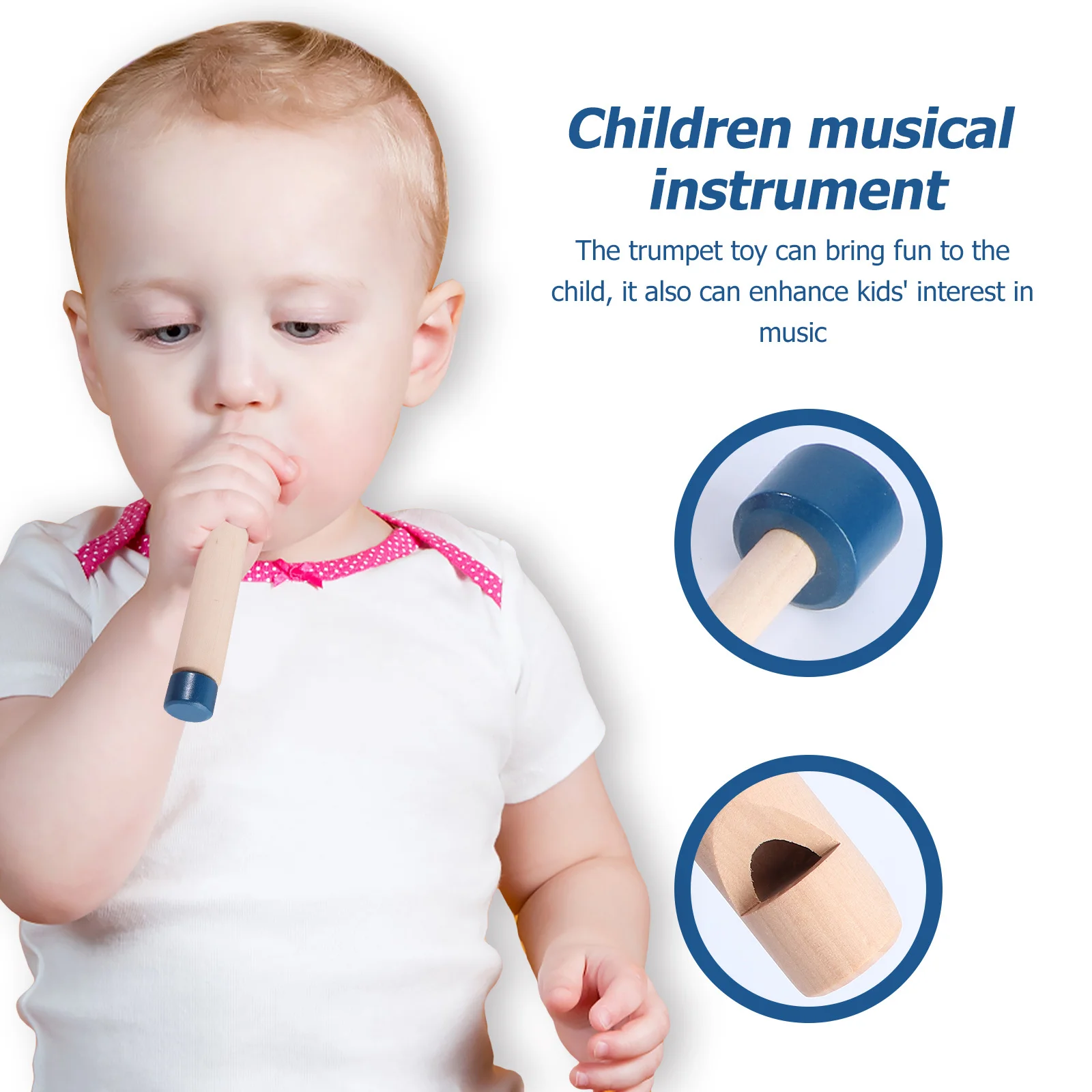 

3pcs Wooden Whistles For Kids Voice Change Design Educational Music Children Instruments Fun Blowing Trumpet Eco-Friendly Safe