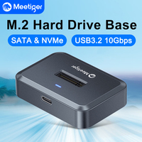 Meetiger M.2 SSD Enclosure M2 NVMe SATA SSD Adapter 10Gbps USB3.2 Type-C M.2 External Hard Drive Copy Disk Case for PC Laptop