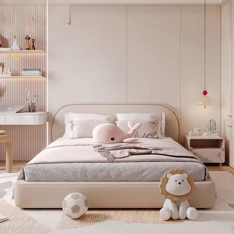 Minimalist Beige Double Bed Luxury Japanese Modern Luxury Double Bed Bedgeraamte Daybed Cama De Monstruos Bedroom Furniture
