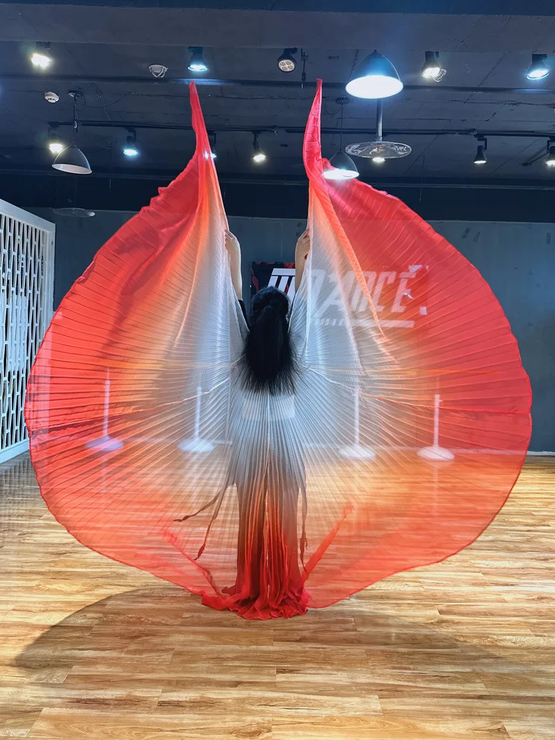 

Adult Belly Dance Chiffon Wings Dance Stage Performance Prop Accessories Egyptian Isis Wings Colorful Wings With Stick