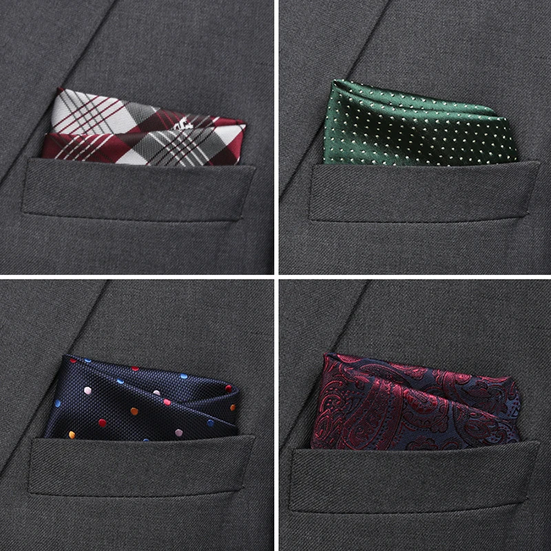 Men Pocket Square Suits Hanky for Men Plaid Handkerchiefs Casual Suit Square Handkerchief Towels for Party Classic Suit Napkin