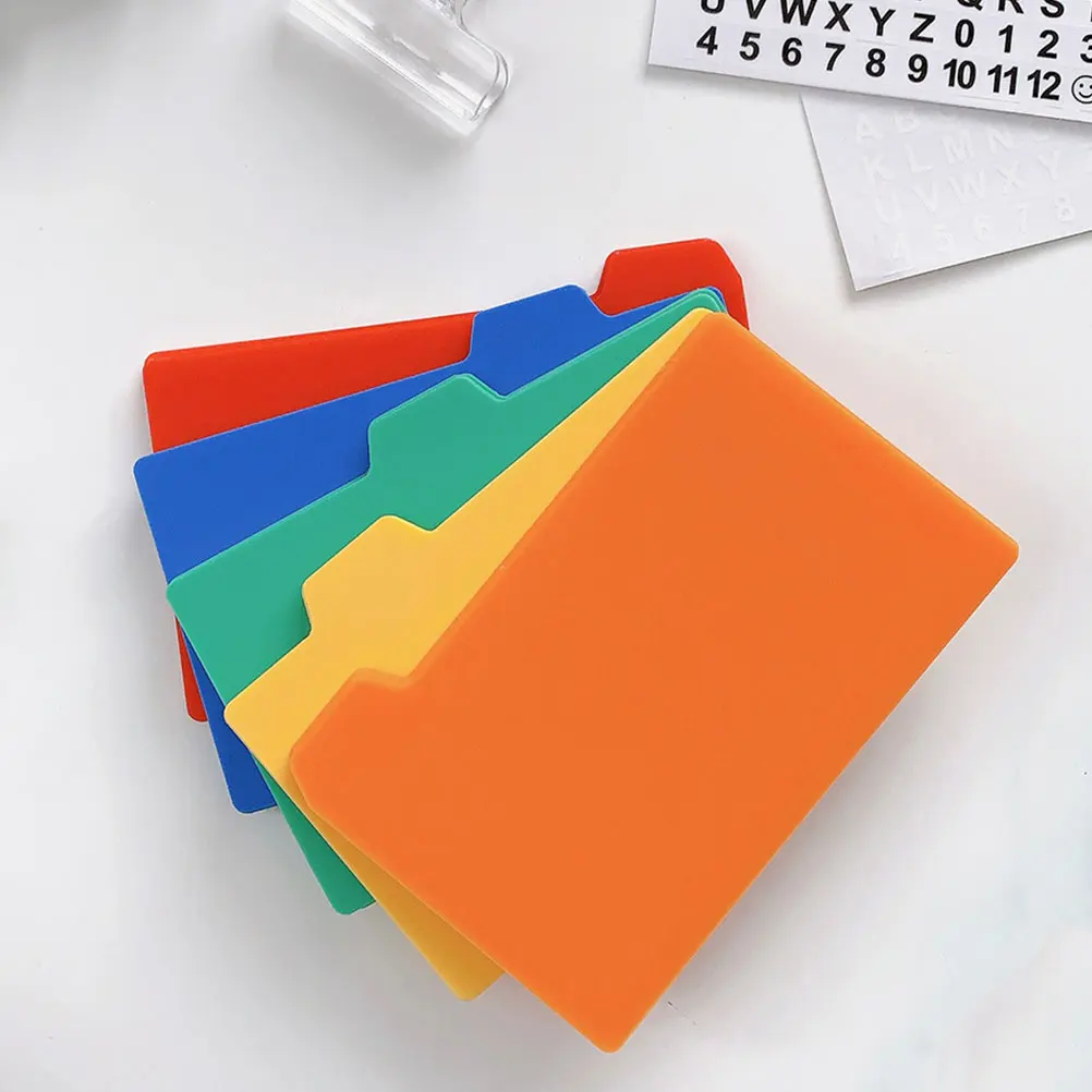 

50 Sheets Waterproof PP Index Cards Notebook Tabs Page Separators Storage Guide Plastic Index Card Dividers
