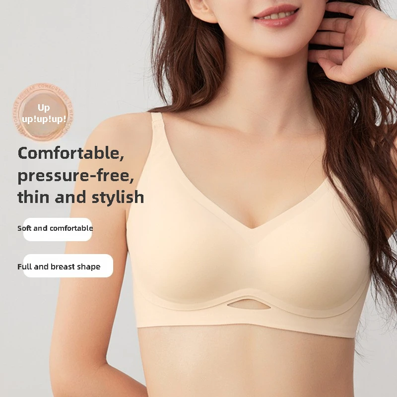 Wireless Padded Bra Sexy Non-Wired Soft Cup Brassiere with Removable Padding for Women Support Customized