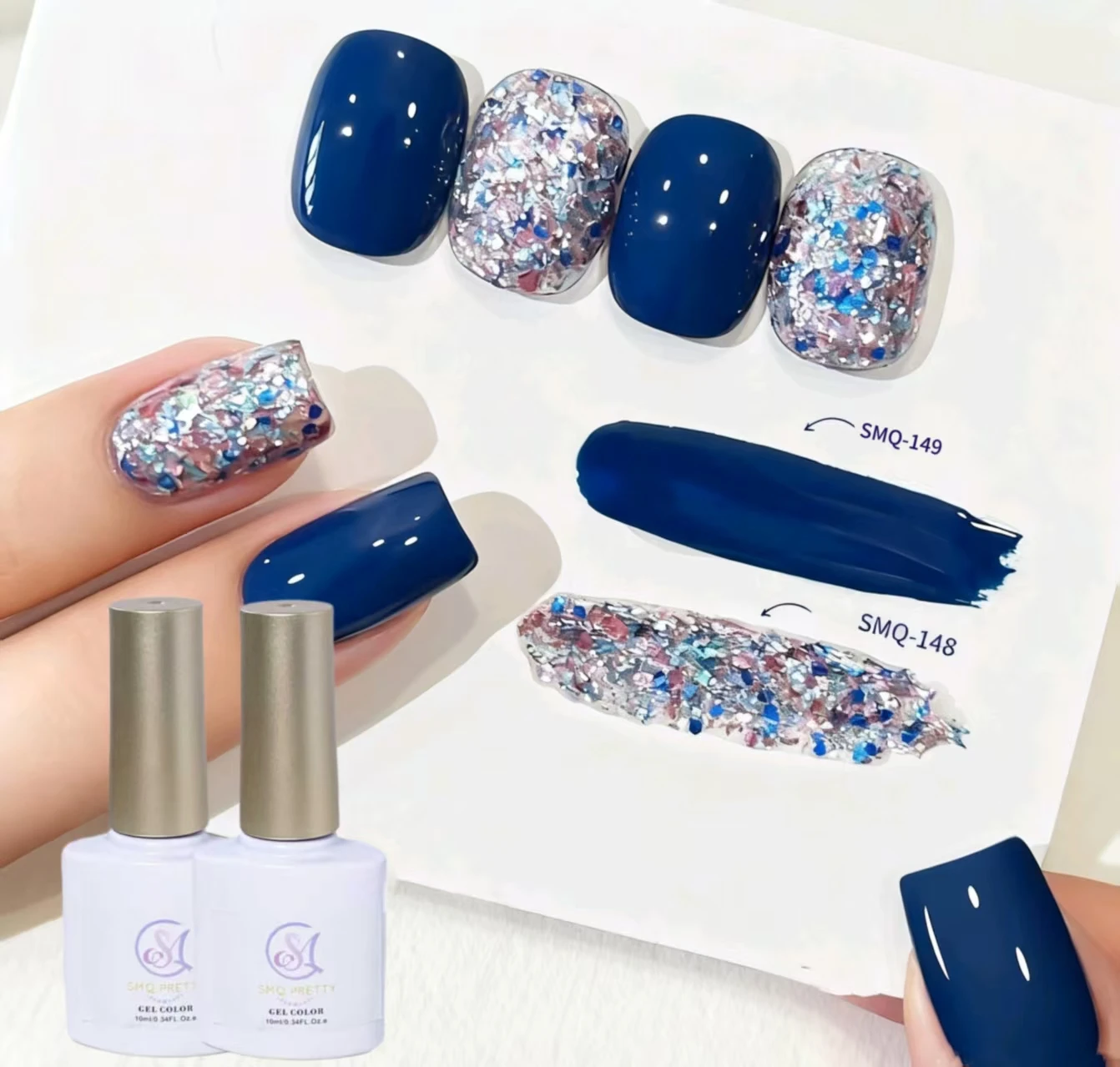 Bonbon-Pailletten – Frühlings- und Sommer-Nagelkunst, beliebte Bonbon-Pailletten-Einfarbkombination, 2-Farben-Set, bunte Pailletten gepaart