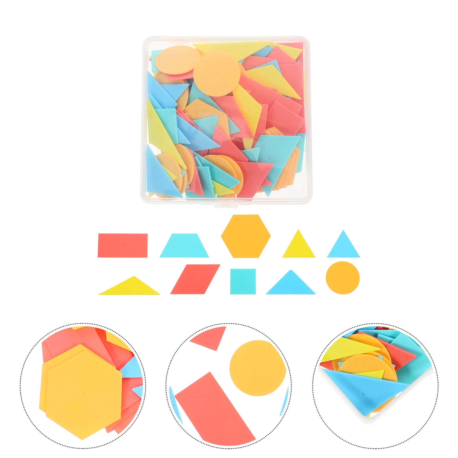 100 pezzi di forma geometrica pezzi di plastica per l'apprendimento per bambini forma cognizione puzzle impilabile gioco educativo blocchi di costruzione set